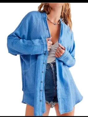 Free People M Summer Daydream Button Down Top